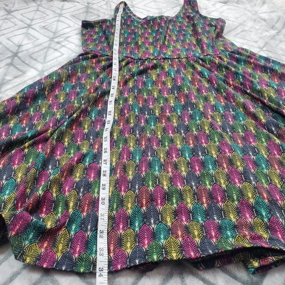Target Xhilaration multicolored feather print dress Size XL - Picture 6 of 6